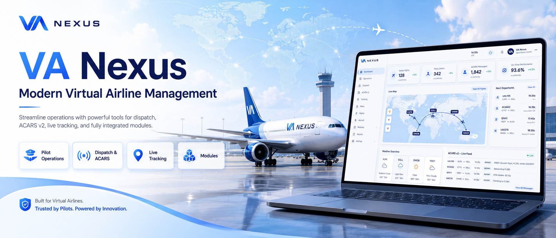 VA Nexus virtual airline management platform
